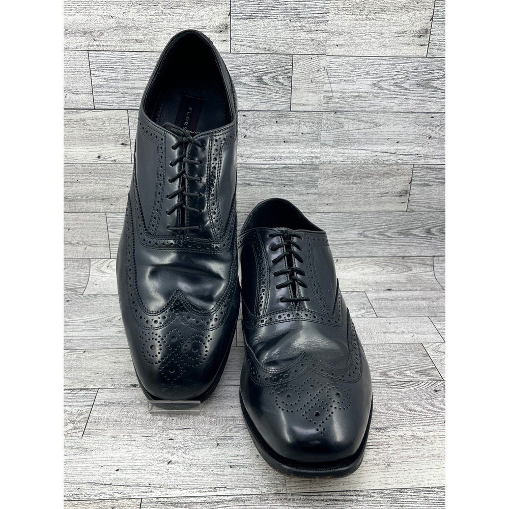 Florsheim Men Black Leather Wingtip Brogue Oxford Dress Shoes 17066-01 Size 12D